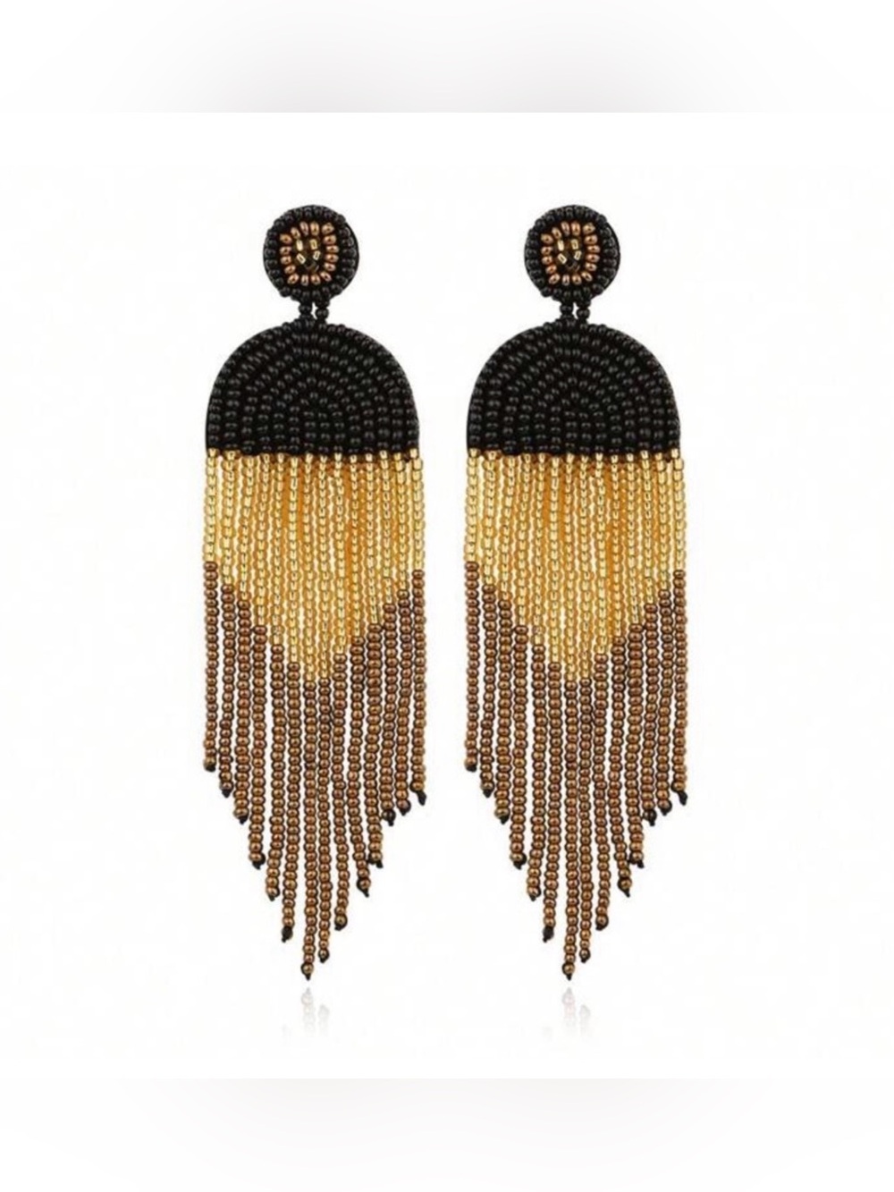 New Free People Seed Bead Cascade Beaded Earrings